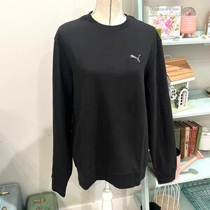 Puma Men's Classic Black Crewneck Long Sleeve Shirt